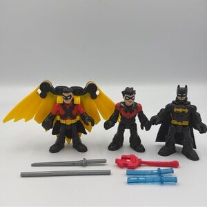 Fisher-Price Imaginext DC Super Friends Batman, Nightwing & Robin Figure Set 3”